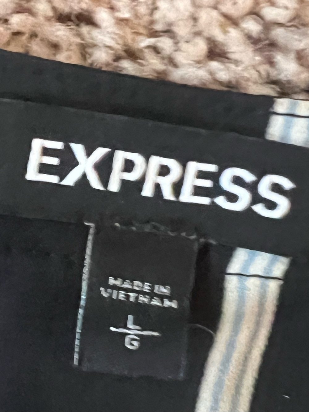Express Black Top with White Stripe Detail - Picture 4 of 4